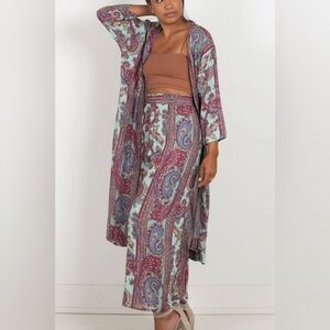 Novella Royalle The Linda Pant in Aqua Paisley